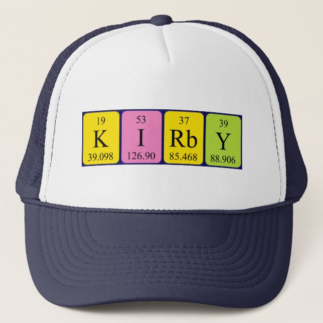 Camionero Kirby gorra de nombre de tabla periódica (Anverso)