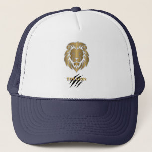 Camionero La gorra Trucker de león dorado y negro