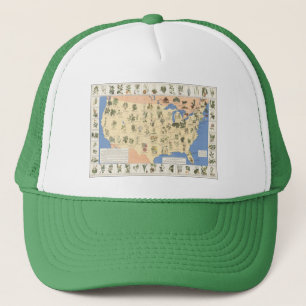 Camionero Mapa del gorra herbario de los remedios
