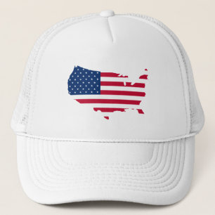 Camionero Mapa y bandera de los Estados Unidos - Gorra