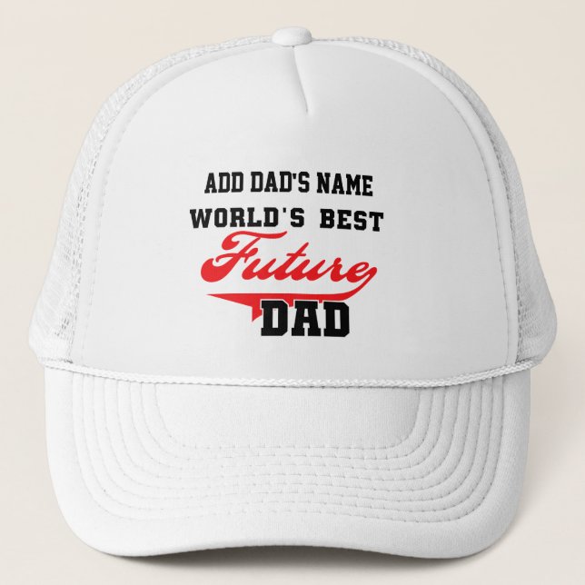 Camionero Mejor Gorra personalizado de papá futuro (Anverso)
