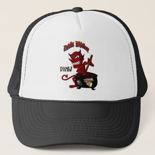 Camionero Negro del gorra del whisky de los diablos (Anverso)