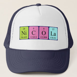 Camionero Nicola gorra de nombre de tabla periódica