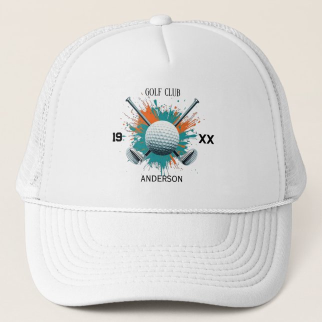 Camionero Nombre de palo de golf personalizado Gorra de cami (Anverso)