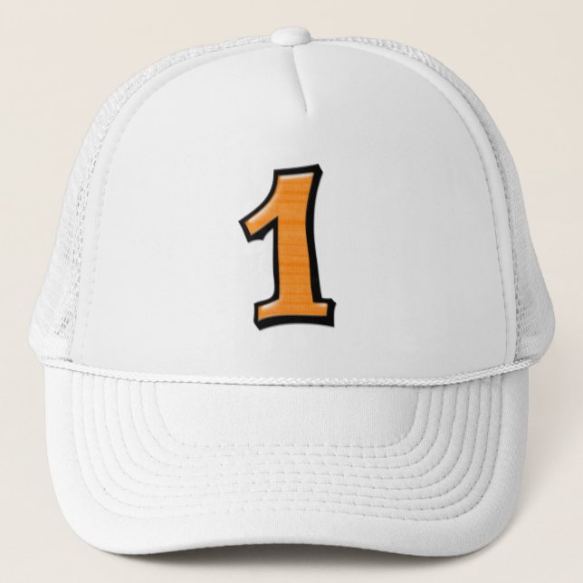 Camionero Número de naranja 1 Gorra (Anverso)