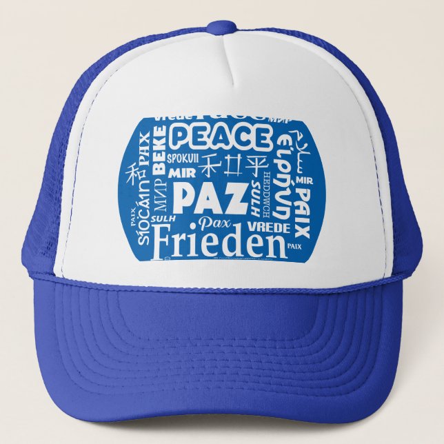 Camionero Palabras de paz multilingües de la gorra de béisbo (Anverso)