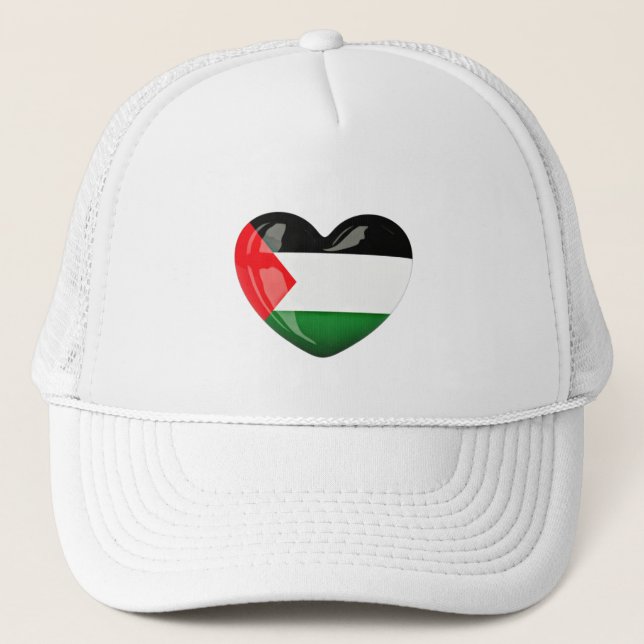 Camionero Palestina Libre. Gorra de bandera palestina en for (Anverso)