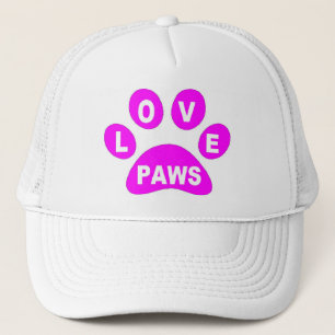 Camionero Paws de amor gorra en patas rosadas