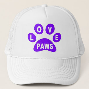 Camionero Paws de amor gorra en Paws Purple