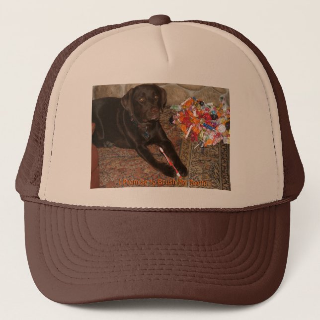 Camionero Perro de Halloween con Gorra de Dulces (Anverso)