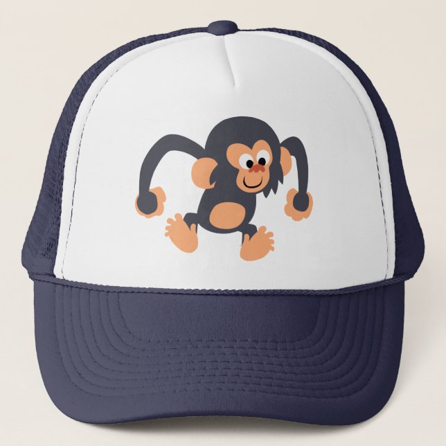 Camionero Personalizado de Cute Bouncy Gorra Chimpanzee (Anverso)