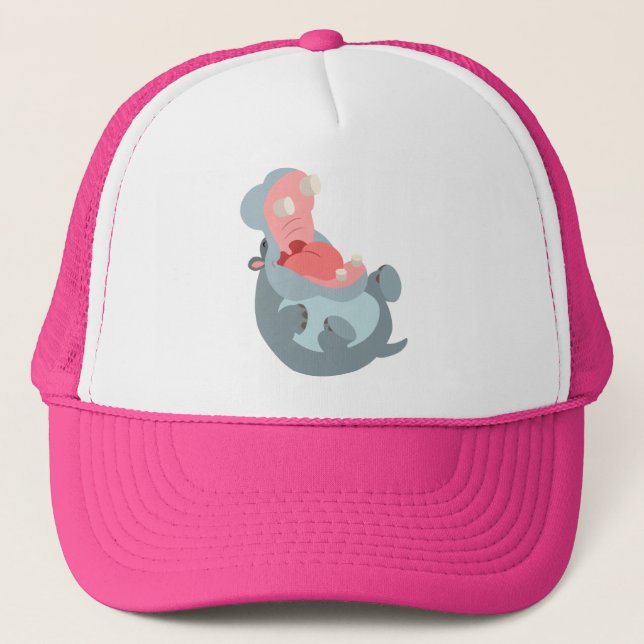 Camionero Personalizado de Cute Laughing Gorra de Hippo (Anverso)