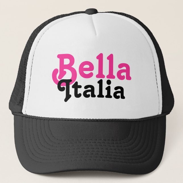 Camionero Personalizado de raza completa Bella Italia Gorra (Anverso)