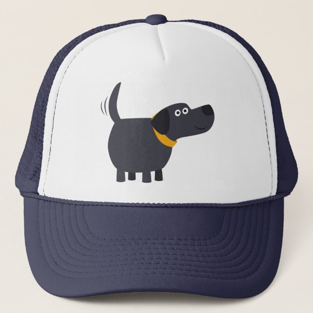 Camionero Personalizado lindo Gorra de Labrador negro (Anverso)