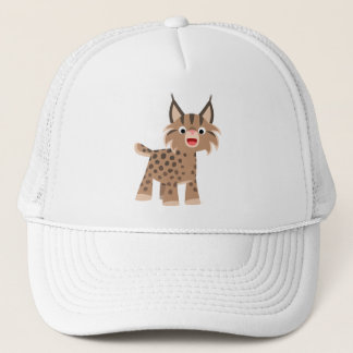 Camionero Personalizado lindo Gorra de Lynx Feliz