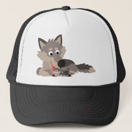 Camionero Personalizado lindo papá Wolf y Gorra de Pups