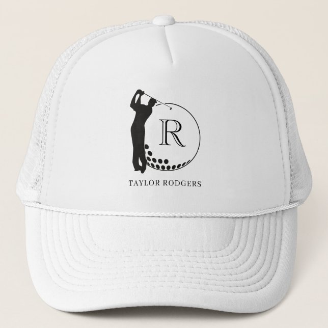 Camionero Personalizado Monograma Gorra de Swing Golf (Anverso)