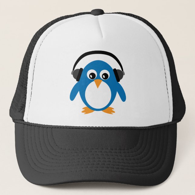 Camionero Pingüino del dibujo animado con el gorra de los (Anverso)