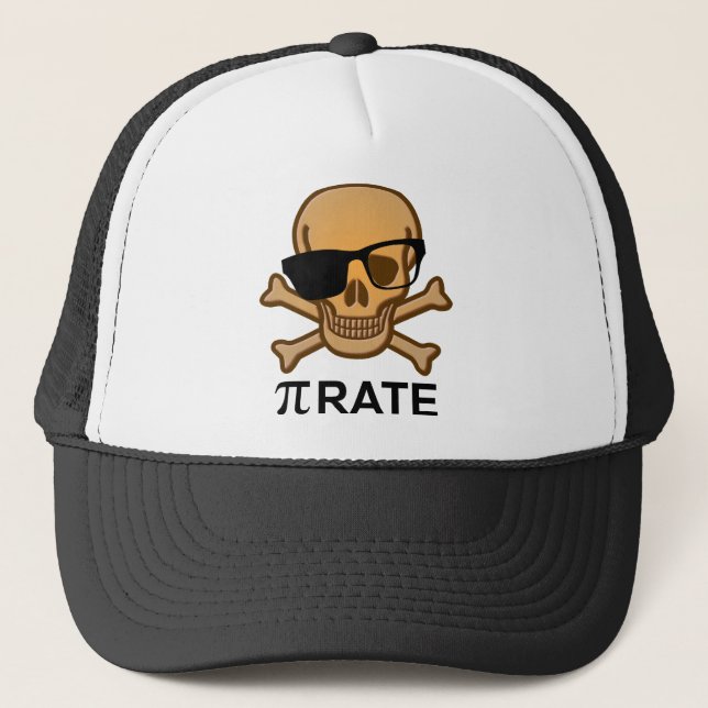 Camionero Pirata Pi Gorra de béisbol divertida de matemática (Anverso)