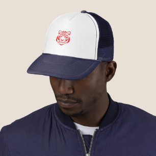 Camionero Poderoso Gorra de imágenes rojas de la cara del ti