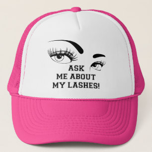 Camionero Pregúnteme acerca de mi gorra rosado del casquill