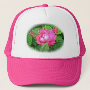 Camionero Rosa de playa roja y Gorra de barras