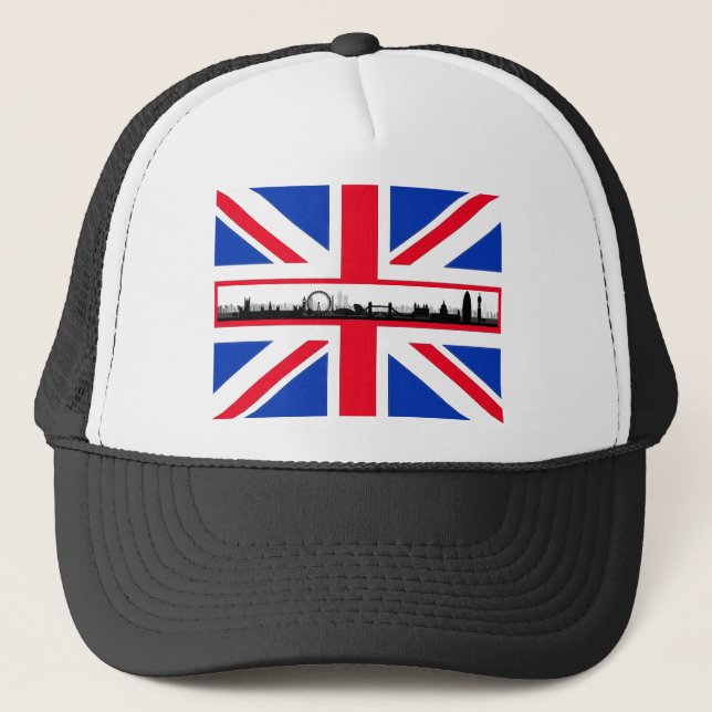 Camionero Rótulo Ojo de Londres Unión Jack Flag Gorra Cap (Anverso)