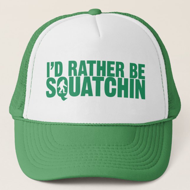 Camionero Sería bastante gorra verde de Squatchin (Anverso)