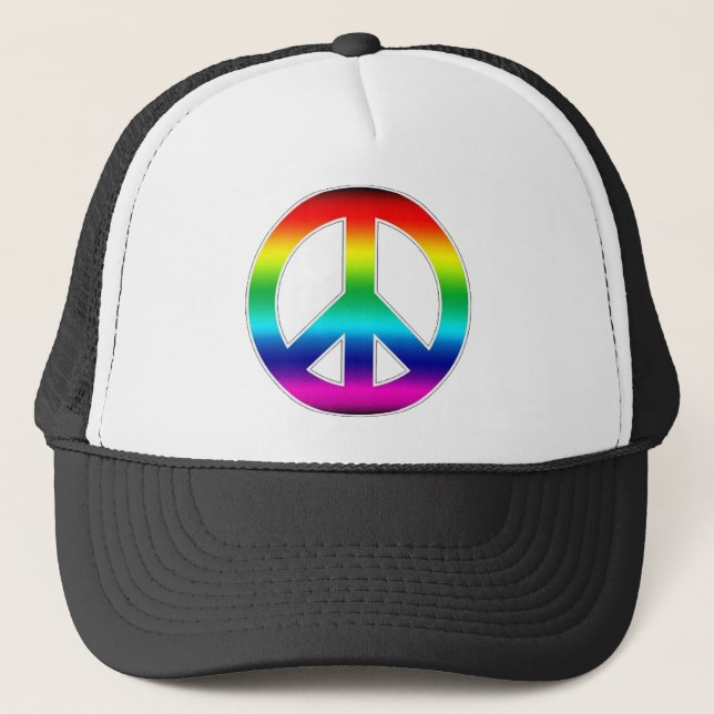 Camionero Signo de paz arcoiris Gorra (Anverso)