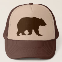 Silueta de Brown del oso grizzly del gorra del oso