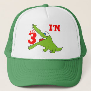 Camionero Soy gorra divertido de tres niños del cocodrilo