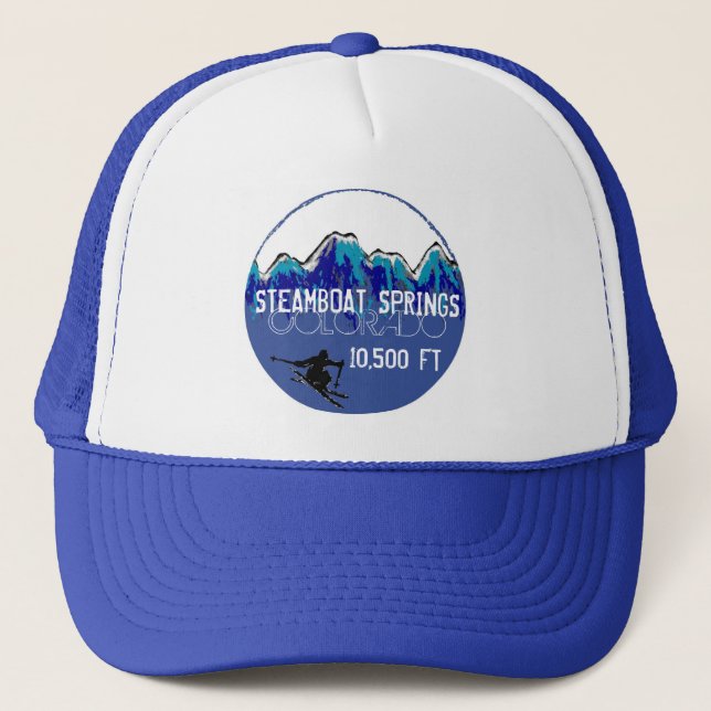 Camionero Steamboat Springs gorra temático azul de Colorado (Anverso)