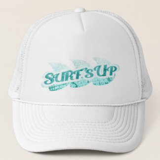 Camionero "Surf's Up" gorra de dos tonos aqua y blanco