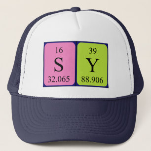 Camionero Sy gorra de nombre de tabla periódica 1