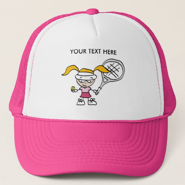 Camionero Tapa rosada de tenis / Gorra con personalizable im (Anverso)
