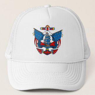 Camionero Tatuaje de la nave en gorra de béisbol roja y azul