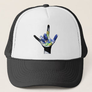Camionero Te amo gorra de la tierra del planeta