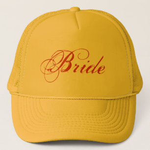 Camionero Tema amarillo simple gorra de novia
