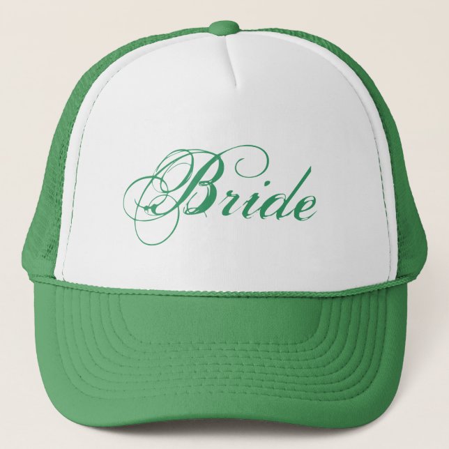 Camionero Tema verde simple gorra de novia (Anverso)