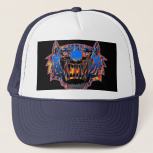 Camionero Tigre de Bengala salvaje en gorra de béisbol de