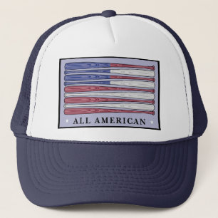 Camionero Todo el gorra patriótico de la bandera americana