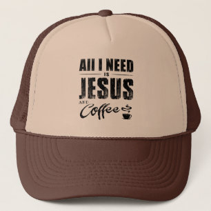 Camionero Todo lo que necesito es Jesús y café Gorra de cam