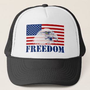 Camionero U.S. Gorra de la LIBERTAD de la bandera y de Eagle