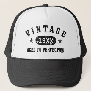 Camionero Vintage de texto negro con edad para Gorra de func