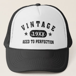 Camionero Vintage de texto negro con edad para Gorra de func