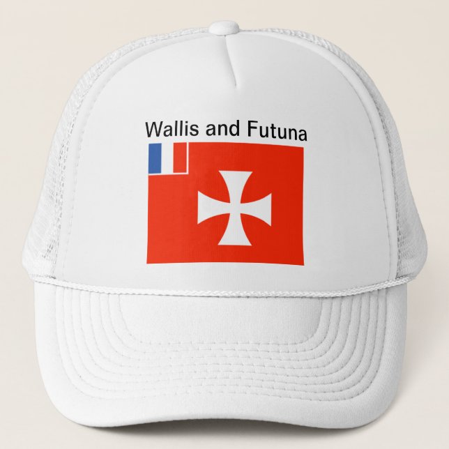 Camionero Wallis y gorra de la bandera de Futuna (Anverso)