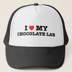 Camionero Yo corazón a mi Gorra de laboratorio de chocolate