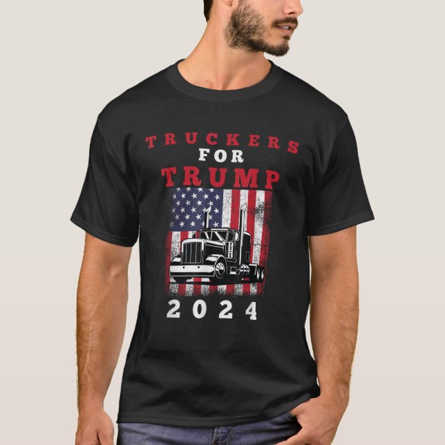 Camioneros De Trump 2024 Votan A Trump Con Camisa  (Anverso)