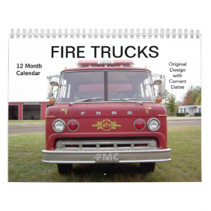 Camiones de bomberos - Calendario de 12 meses