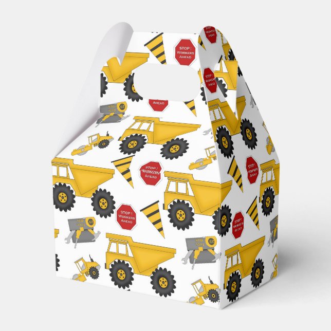 Camiones de construcción, caja de regalo, horquill (Reverso)